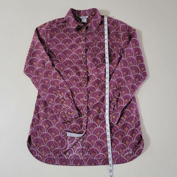 Duluth Trading Purple Patterned Artisan Hemp Long Sleeve Tunic - Picture 4 of 16